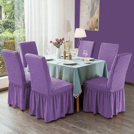 Purple 6 pcs Chair Cover