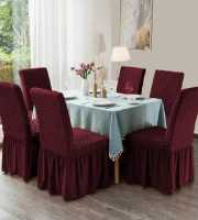 Maroon 6 pcs Chair Cover