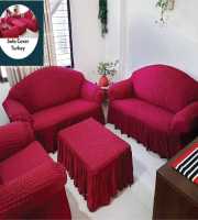 Maroon 2+2+1 Seat's Sofa Cover